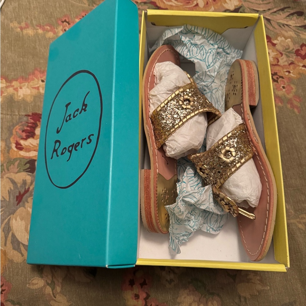 New Jack Rogers Gold Sandals